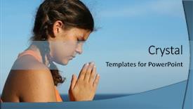  Presentation with children praying - Amazing presentation having young teenager praying backdrop and a light blue colored foreground