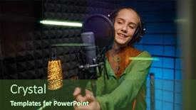  Presentation with artistic artist art brush - Slides enhanced with young-teenager-singer-artist-singing background and a tawny brown colored foreground