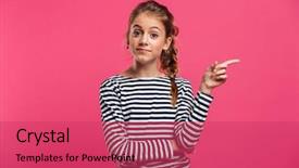  Presentation with teenage girl - Audience pleasing presentation design consisting of young teenagers - image of cute teenage girl backdrop and a red colored foreground