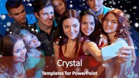  Presentation with party - Beautiful slide deck featuring young teenagers - party technology nightlife and people backdrop and a tawny brown colored foreground