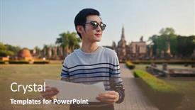  Presentation with thai - Audience pleasing PPT theme consisting of young-thai-male-tourist backdrop and a coral colored foreground
