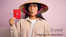  Presentation with traditional japan - Colorful PPT theme enhanced with young-thai-woman-wearing-traditional backdrop and a lemonade colored foreground