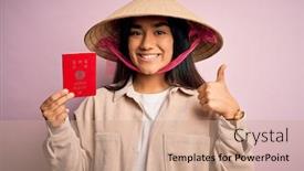  Presentation with traditional japan - Audience pleasing PPT theme consisting of young-thai-woman-wearing-traditional backdrop and a coral colored foreground