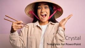  Presentation with thai food - Cool new slide set with young-thai-woman-wearing-traditional backdrop and a coral colored foreground