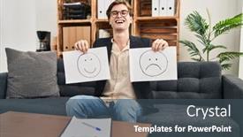  Presentation with depression - Presentation theme featuring young-therapist-man-working background and a ocean colored foreground