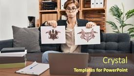  Presentation with puffing - Presentation theme having young-therapist-man-working background and a tawny brown colored foreground