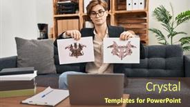  Presentation with psychology - PPT theme featuring young-therapist-man-working background and a tawny brown colored foreground