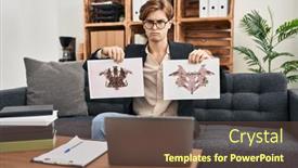  Presentation with working - PPT layouts enhanced with young-therapist-man-working background and a tawny brown colored foreground