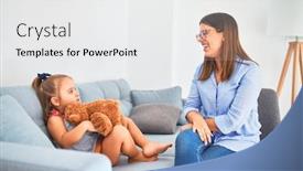  Presentation with animal behaviour - Slide deck with young-therapist-woman-speaking background and a white colored foreground