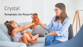  Presentation with animal behaviour - Audience pleasing slides consisting of young-therapist-woman-speaking backdrop and a white colored foreground