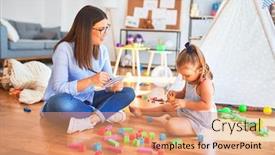  Presentation with behaviour - Presentation theme featuring young-therapist-woman-speaking background and a coral colored foreground