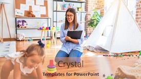  Presentation with behaviour - Audience pleasing PPT layouts consisting of young-therapist-woman-speaking backdrop and a coral colored foreground