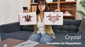  Presentation with puffing - Presentation consisting of young-therapist-woman-working background and a dark gray colored foreground