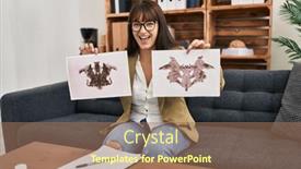  Presentation with psychology - PPT theme with young-therapist-woman-working background and a coral colored foreground