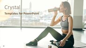  Presentation with drinking water - Amazing theme having young-thirsty-woman-in-activewear backdrop and a cream colored foreground