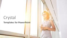  Presentation with smartphone - Audience pleasing slide set consisting of young-thoughtful-businesswoman-using-smartphone backdrop and a white colored foreground