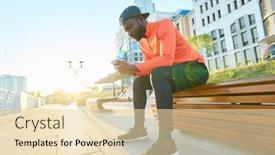  Presentation with athlete - Theme with young-tired-african-american-athlete background and a lemonade colored foreground