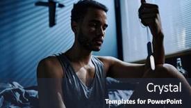  Presentation with ptsd - Slide set with young-tired-and-sleepless-man background and a tawny brown colored foreground