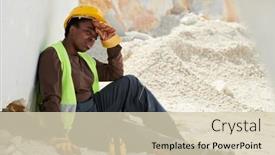  Presentation with black woman - Presentation theme consisting of young-tired-black-woman background and a soft green colored foreground