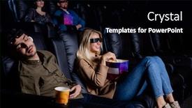  Presentation with movie screen - Slides featuring young-tired-man-sleeping background and a black colored foreground