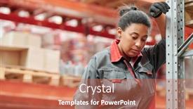  Presentation with tired - Colorful presentation theme enhanced with young-tired-mixed-race-female backdrop and a coral colored foreground