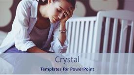  Presentation with childrens - Colorful presentation theme enhanced with young-tired-woman-sitting backdrop and a light blue colored foreground