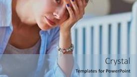  Presentation with young children - Slides consisting of young-tired-woman-sitting background and a light blue colored foreground