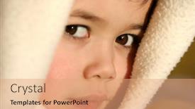  Presentation with glow - Colorful presentation theme enhanced with young-toddler-boy-plays-imaginary backdrop and a coral colored foreground