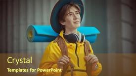  Presentation with active lifestyle - Slides with young-tourist-a-teenager-boy background and a tawny brown colored foreground