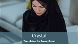  Presentation with quran - Slide set having young-traditional-muslim-woman-reading background and a ocean colored foreground