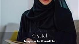  Presentation with quran - PPT theme featuring young-traditional-muslim-woman-reading background and a black colored foreground