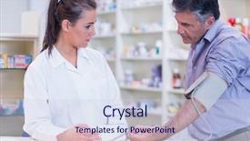  Presentation with blood pressure - Amazing theme having young trainee taking blood pressure backdrop and a sky blue colored foreground