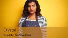  Presentation with transgender - Cool new slide deck with trans pride - young transsexual transgender chef woman backdrop and a gold colored foreground