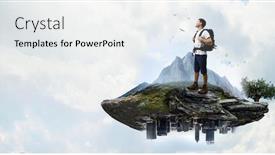  Presentation with traveler - Audience pleasing presentation theme consisting of young-traveler-exploring-the-world backdrop and a white colored foreground