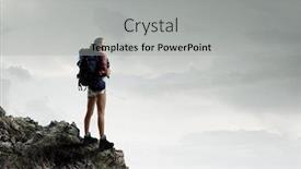  Presentation with traveler - PPT theme consisting of young-traveler-exploring-the-world background and a light gray colored foreground