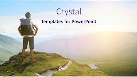  Presentation with traveler - Colorful presentation design enhanced with young-traveler-exploring-the-world backdrop and a sky blue colored foreground