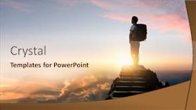  Presentation with traveler - PPT theme with young-traveler-exploring-the-world background and a lemonade colored foreground