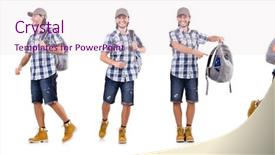  Presentation with of fireball isolated - Cool new presentation design with young traveler with rucksack isolated backdrop and a lemonade colored foreground