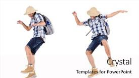  Presentation with monarch butterfly isolated on white - Amazing PPT theme having young traveler with rucksack isolated backdrop and a white colored foreground