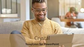  Presentation with relaxing - Theme with young-trendy-afro-amercian-guy background and a coral colored foreground