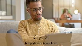  Presentation with afro - PPT layouts having young-trendy-afro-amercian-guy background and a coral colored foreground