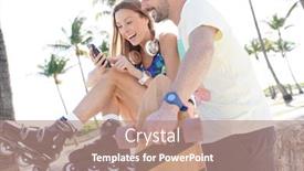  Presentation with skating - Amazing presentation theme having dyke - young trendy skating people looking backdrop and a coral colored foreground