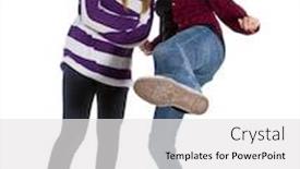  Presentation with geek - PPT theme featuring young trendy teenagers in a nerd geek style isolated over white background background and a white colored foreground