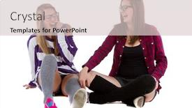  Presentation with geek - Beautiful presentation theme featuring young trendy teenagers in a nerd geek style isolated over white background backdrop and a lemonade colored foreground