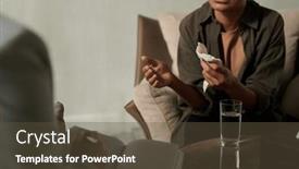  Presentation with tissue - Presentation theme having young-troubled-woman-with-tissue background and a tawny brown colored foreground