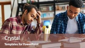  Presentation with students - Beautiful slides featuring studying college - picture of young two men backdrop and a tawny brown colored foreground