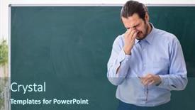  Presentation with classroom - PPT layouts enhanced with young-underpaid-male-teacher background and a ocean colored foreground