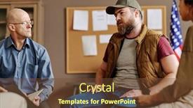  Presentation with unhappy - Slide deck having young-unhappy-man-with-post background and a tawny brown colored foreground