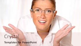  Presentation with spread - Beautiful PPT theme featuring young unhappy woman with her backdrop and a lemonade colored foreground