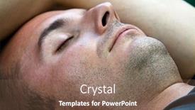  Presentation with young people diversity - Beautiful presentation theme featuring young-unshaved-man-sleeping-beard backdrop and a violet colored foreground